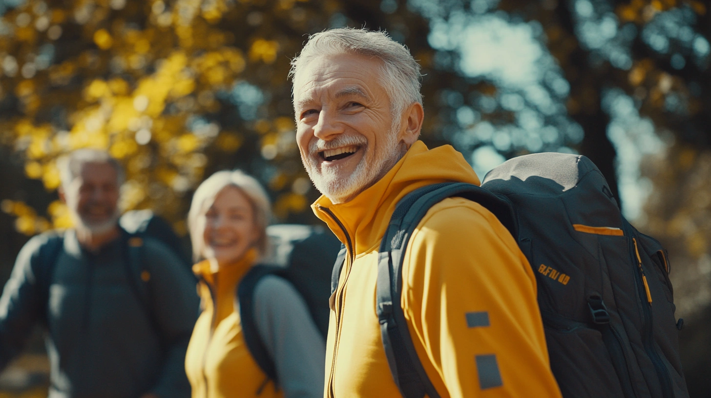 Активні та щасливі люди зрілого віку займаються спортом на свіжому повітрі